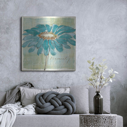 Luxe Metal Art 'Spa Daisies I' by Chris Paschke, Metal Wall Art,36x36