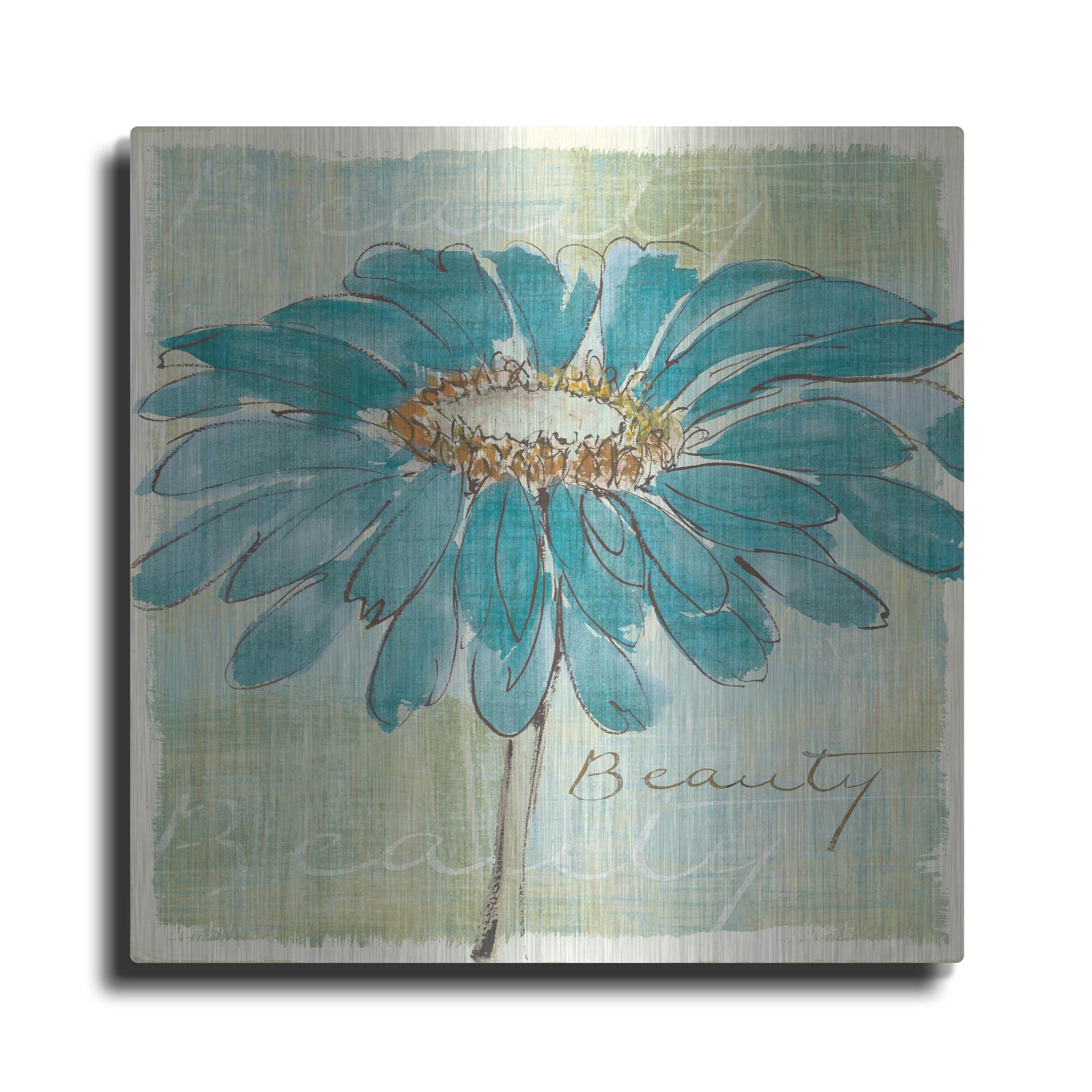 Luxe Metal Art 'Spa Daisies I' by Chris Paschke, Metal Wall Art