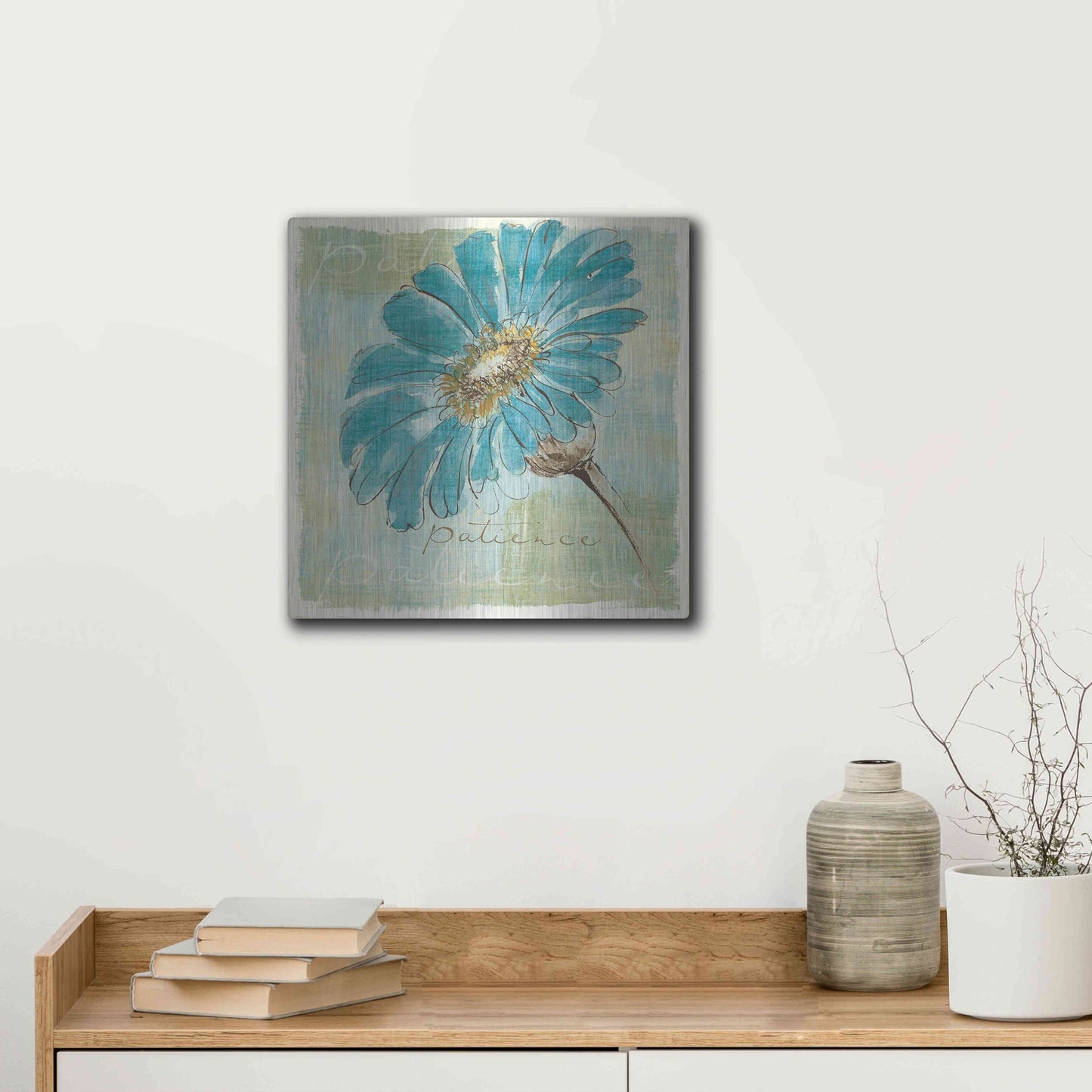 Luxe Metal Art 'Spa Daisies II' by Chris Paschke, Metal Wall Art,12x12