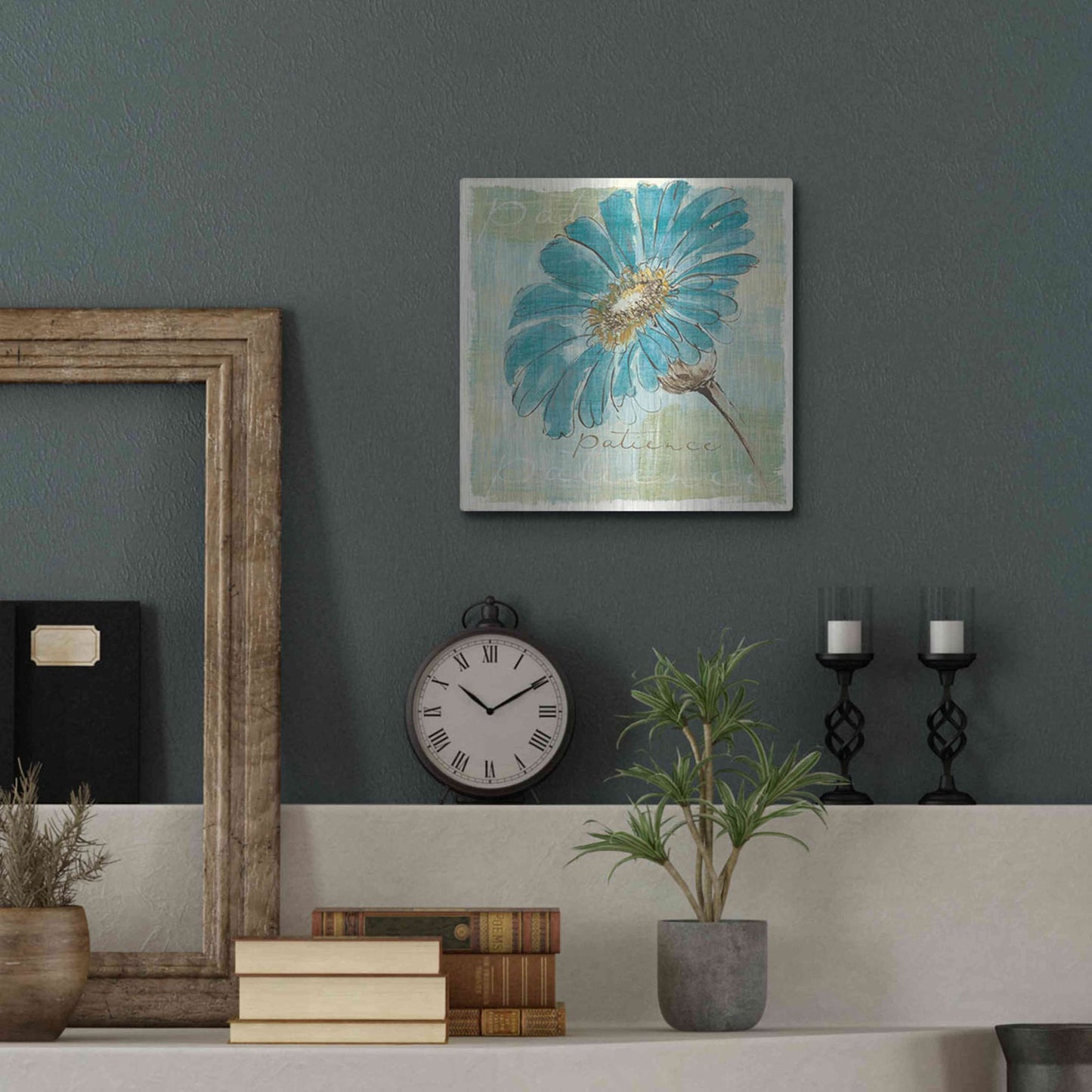 Luxe Metal Art 'Spa Daisies II' by Chris Paschke, Metal Wall Art,12x12