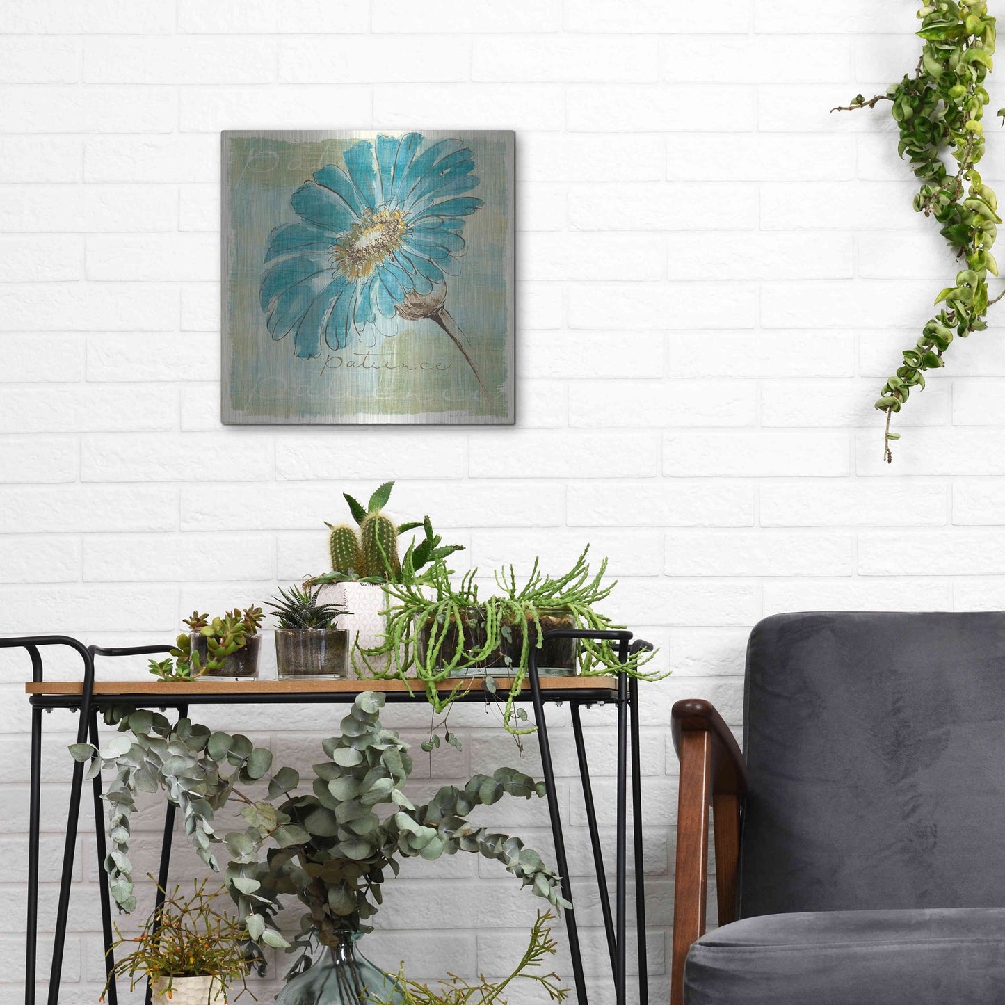 Luxe Metal Art 'Spa Daisies II' by Chris Paschke, Metal Wall Art,12x12