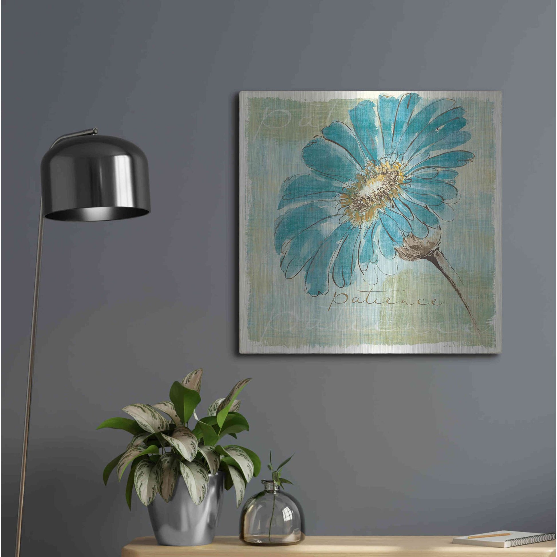 Luxe Metal Art 'Spa Daisies II' by Chris Paschke, Metal Wall Art,24x24