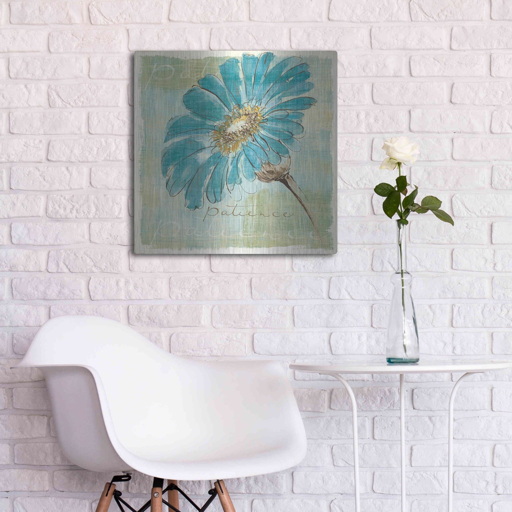 Luxe Metal Art 'Spa Daisies II' by Chris Paschke, Metal Wall Art,24x24