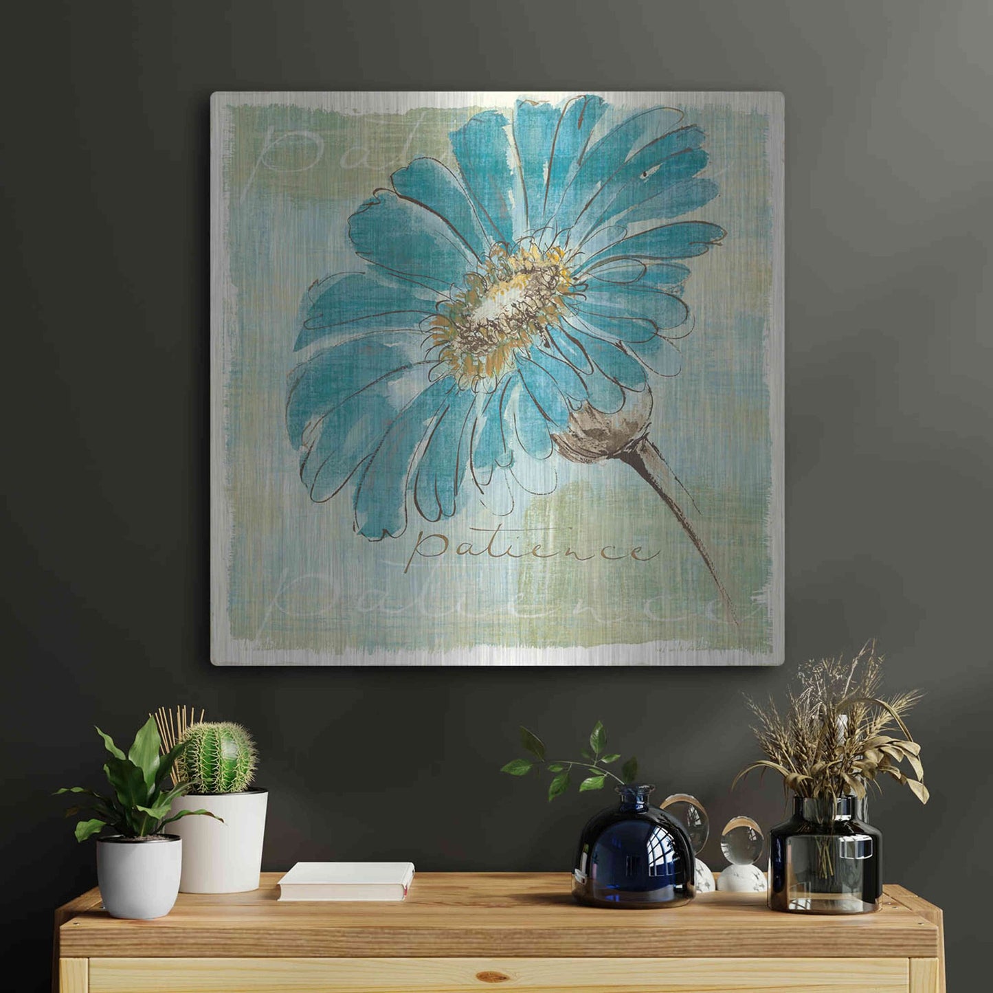 Luxe Metal Art 'Spa Daisies II' by Chris Paschke, Metal Wall Art,24x24