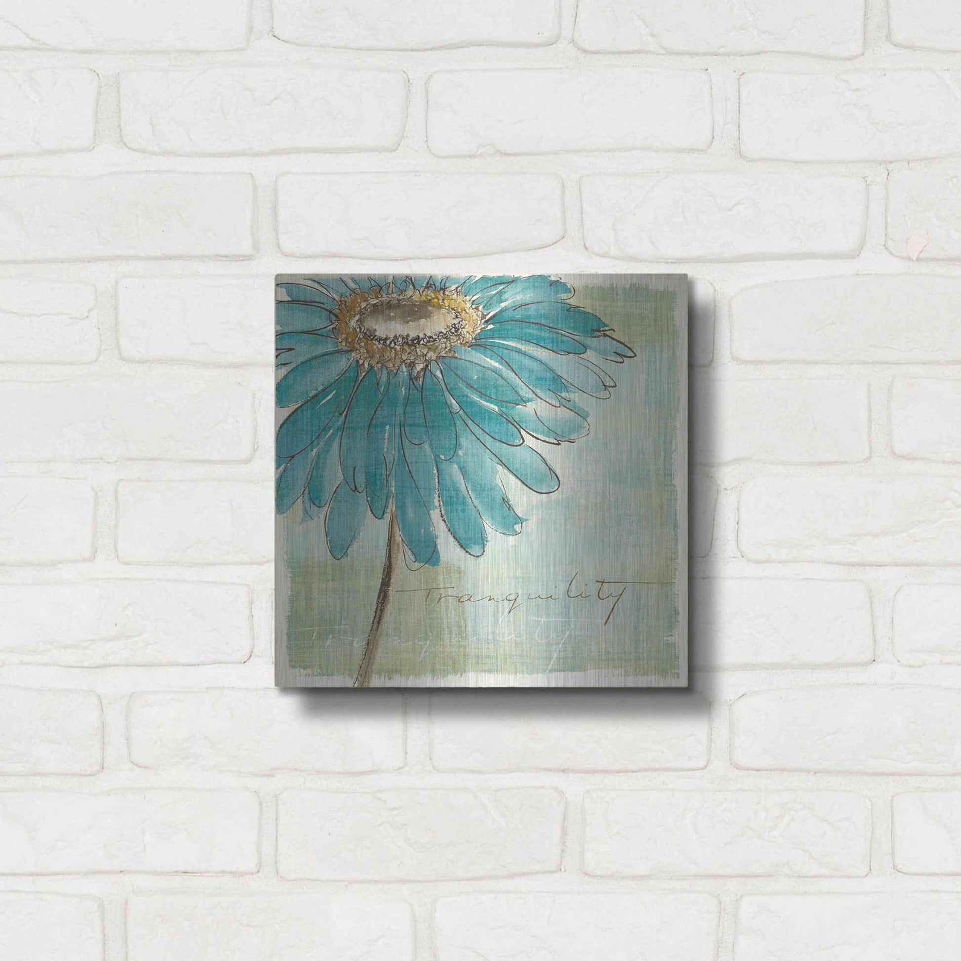 Luxe Metal Art 'Spa Daisies III' by Chris Paschke, Metal Wall Art,12x12