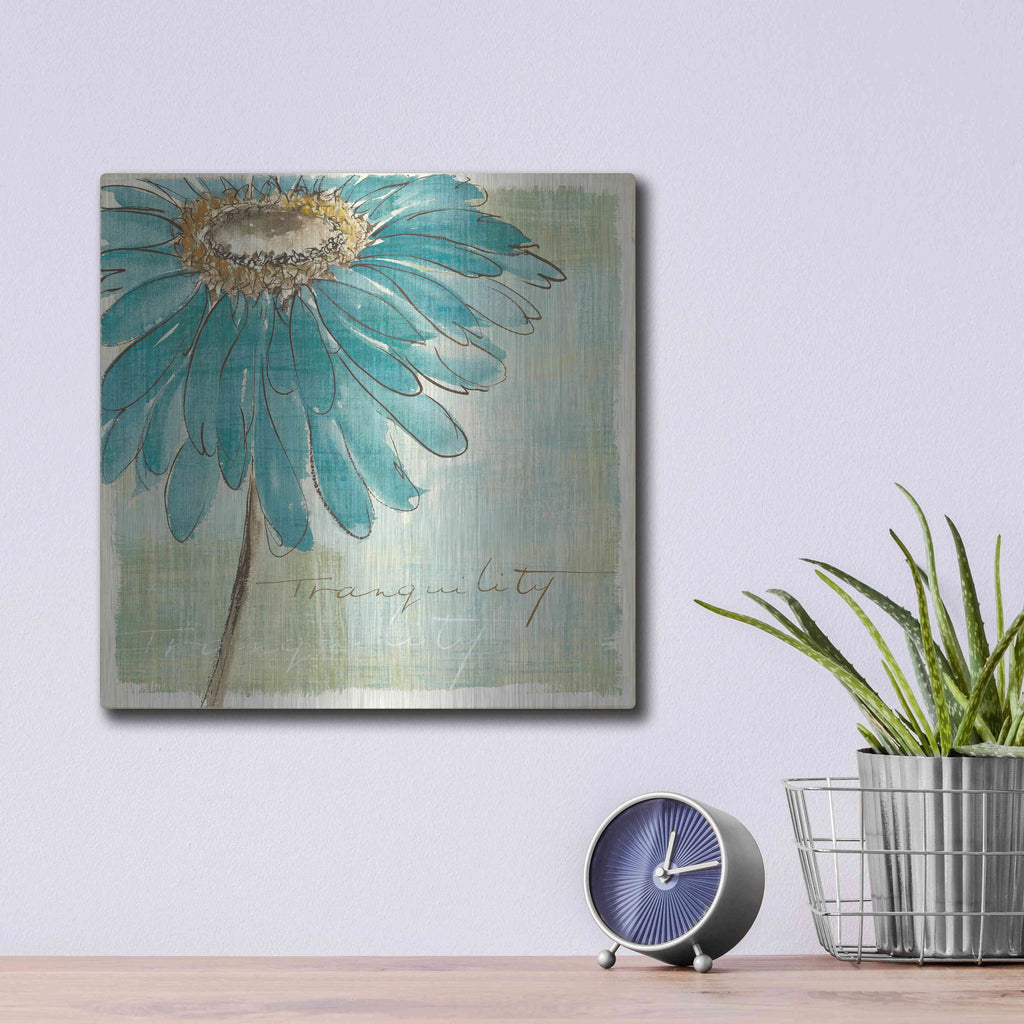 Luxe Metal Art 'Spa Daisies III' by Chris Paschke, Metal Wall Art,12x12