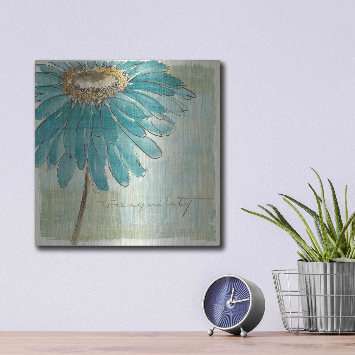 Luxe Metal Art 'Spa Daisies III' by Chris Paschke, Metal Wall Art,12x12
