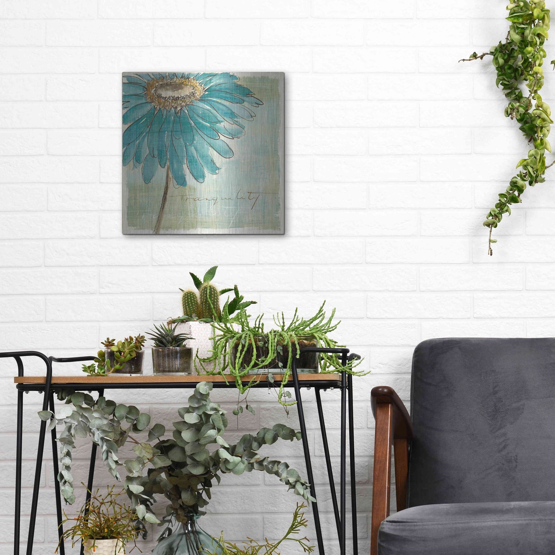 Luxe Metal Art 'Spa Daisies III' by Chris Paschke, Metal Wall Art,12x12