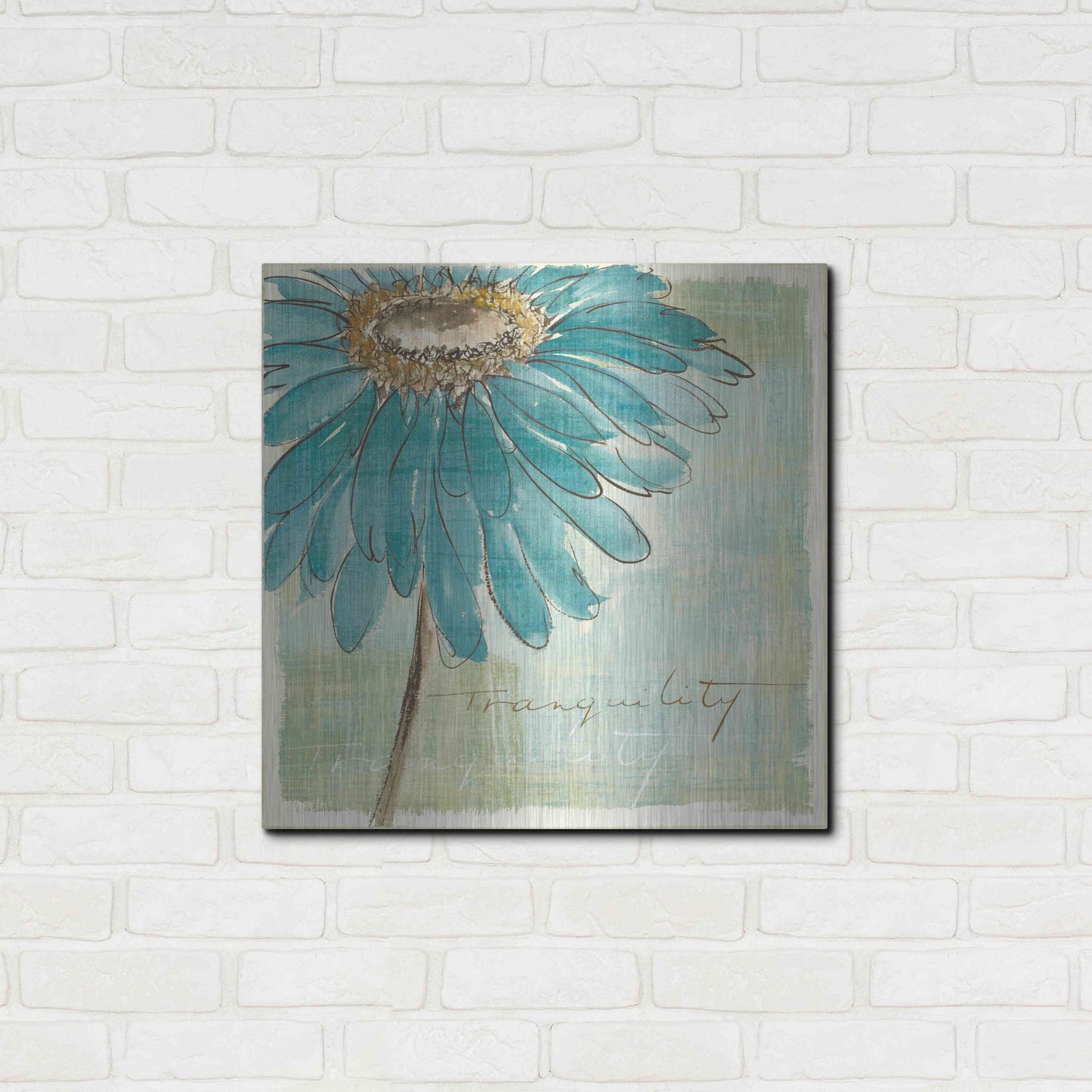 Luxe Metal Art 'Spa Daisies III' by Chris Paschke, Metal Wall Art,24x24