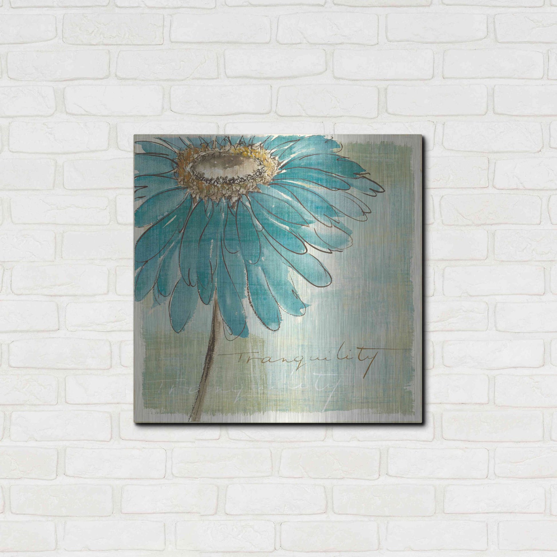 Luxe Metal Art 'Spa Daisies III' by Chris Paschke, Metal Wall Art,24x24