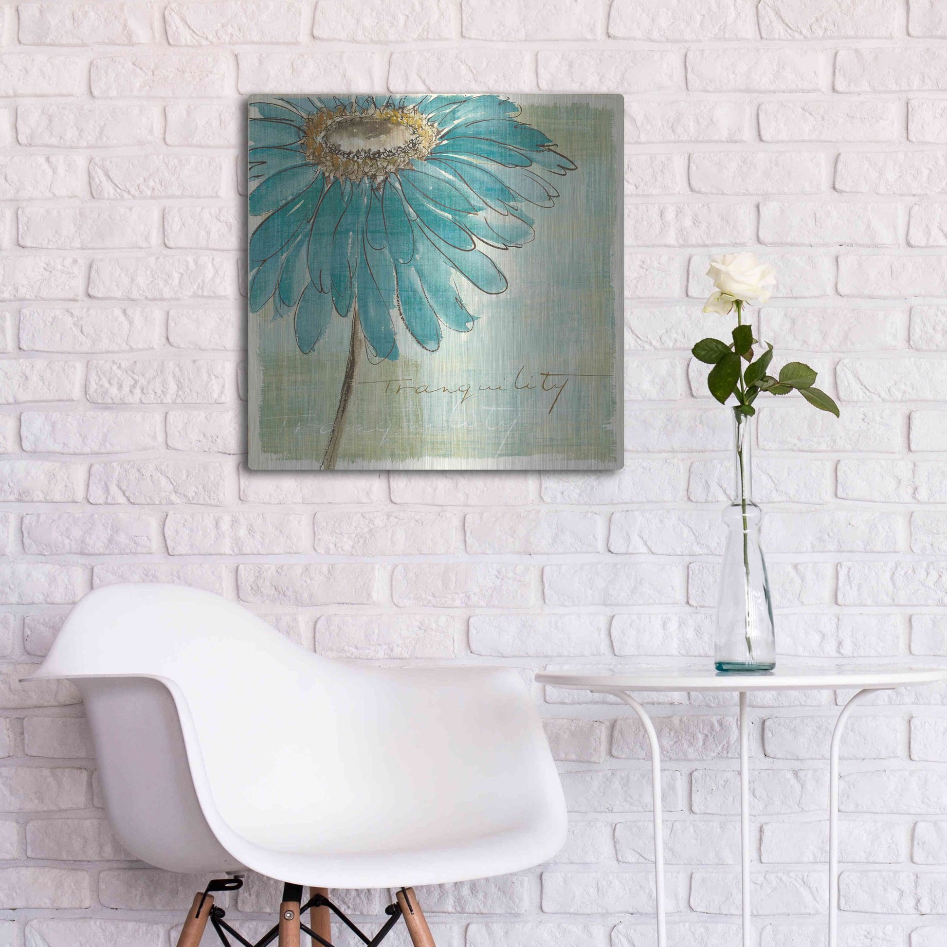 Luxe Metal Art 'Spa Daisies III' by Chris Paschke, Metal Wall Art,24x24