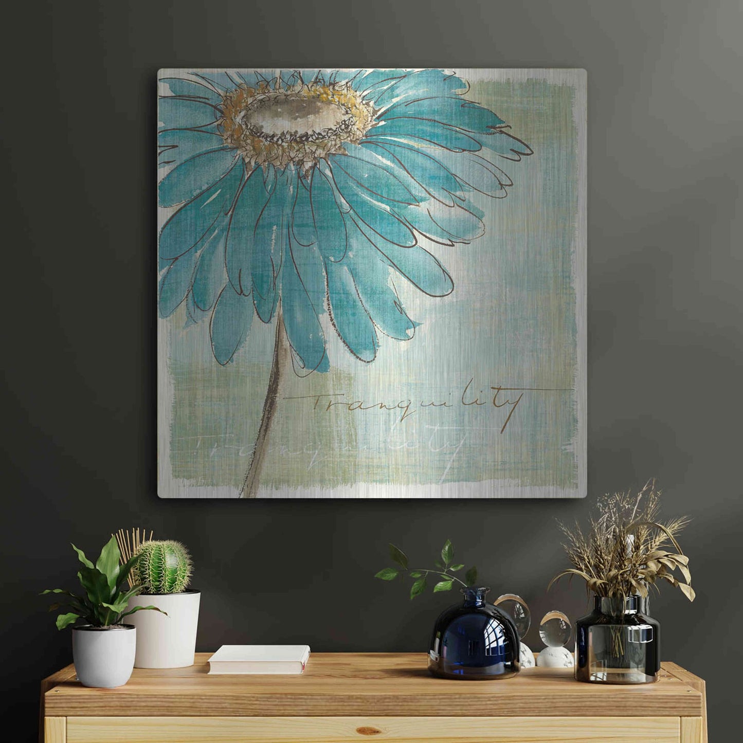 Luxe Metal Art 'Spa Daisies III' by Chris Paschke, Metal Wall Art,24x24