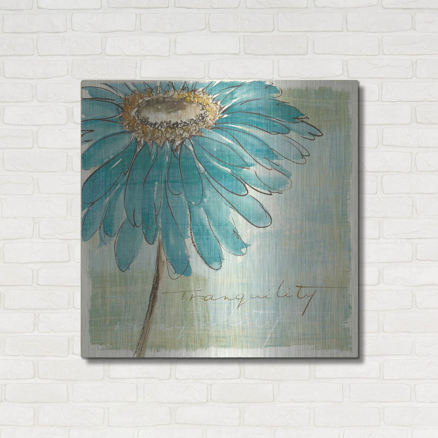 Luxe Metal Art 'Spa Daisies III' by Chris Paschke, Metal Wall Art,36x36