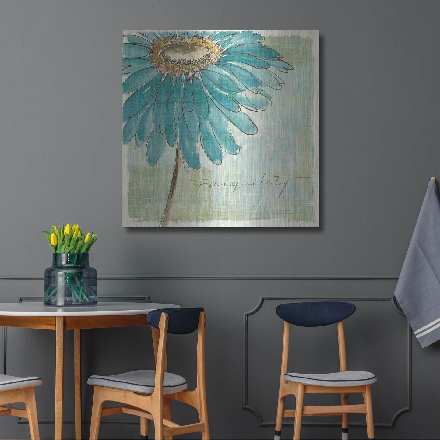 Luxe Metal Art 'Spa Daisies III' by Chris Paschke, Metal Wall Art,36x36