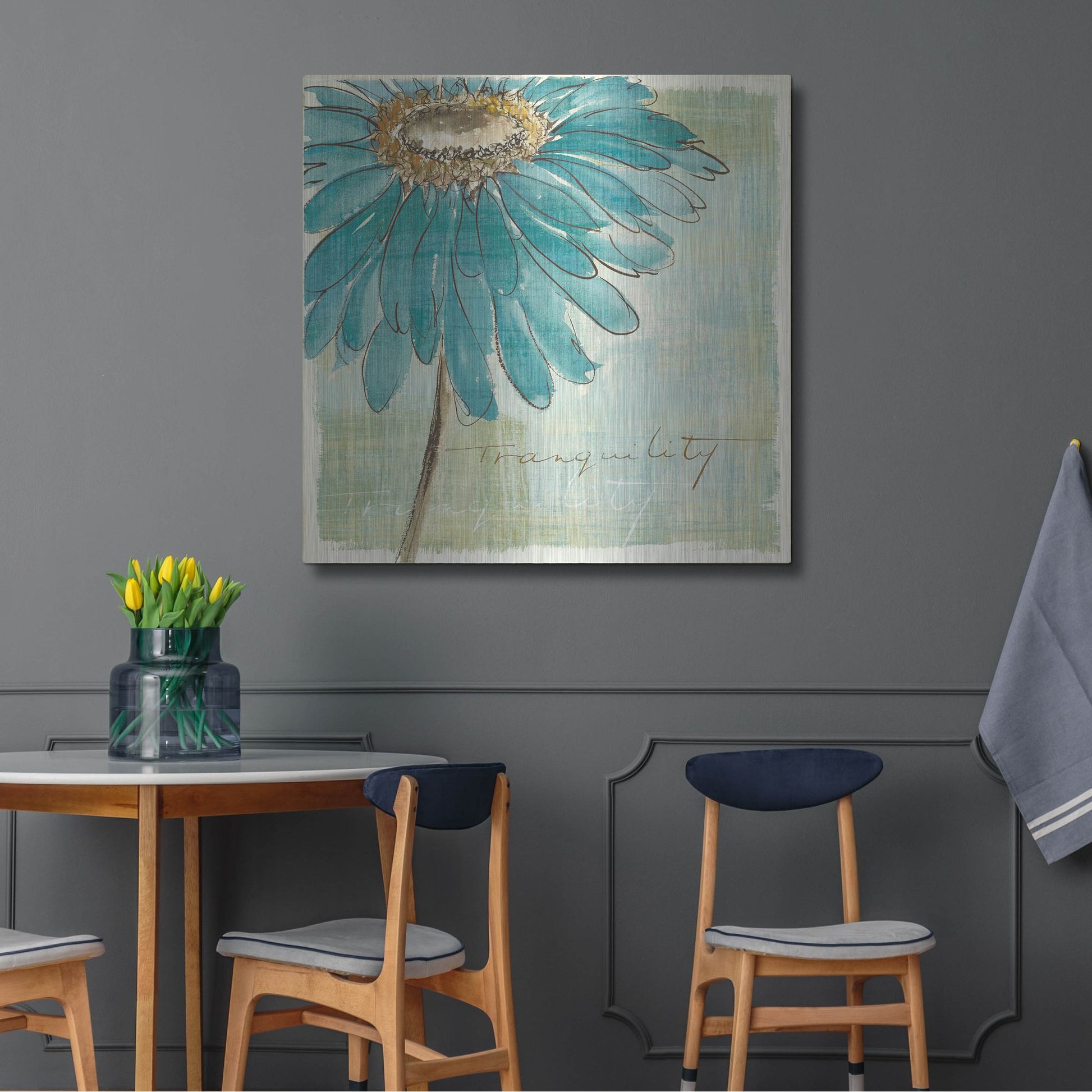 Luxe Metal Art 'Spa Daisies III' by Chris Paschke, Metal Wall Art,36x36