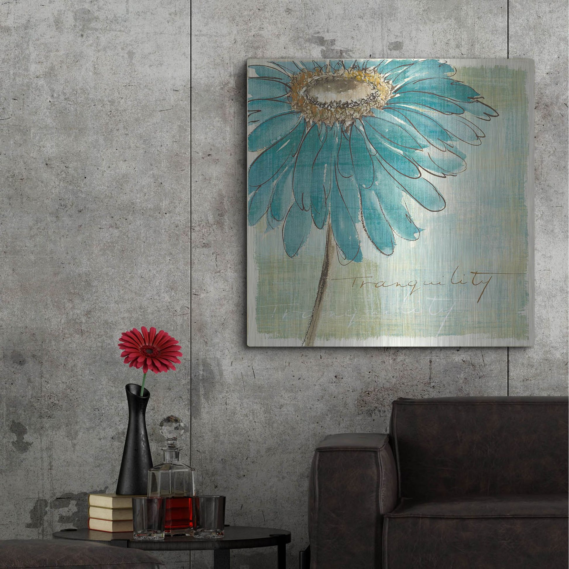 Luxe Metal Art 'Spa Daisies III' by Chris Paschke, Metal Wall Art,36x36