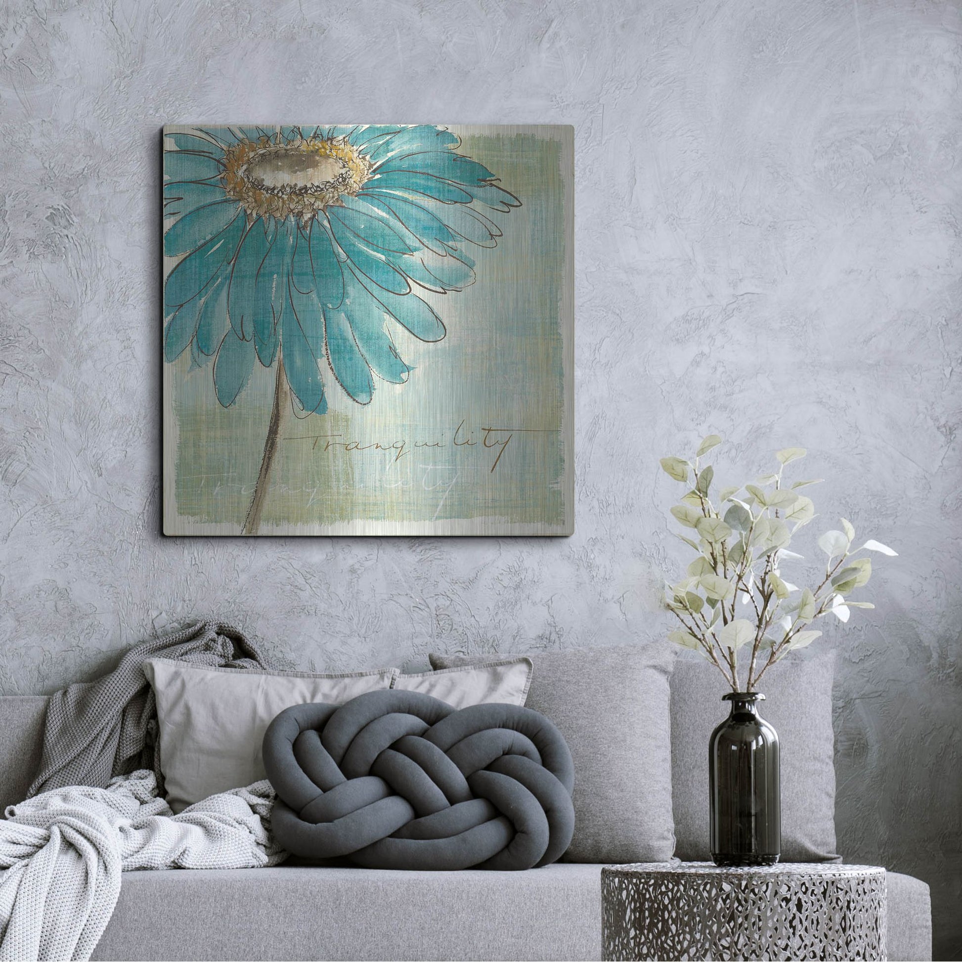 Luxe Metal Art 'Spa Daisies III' by Chris Paschke, Metal Wall Art,36x36