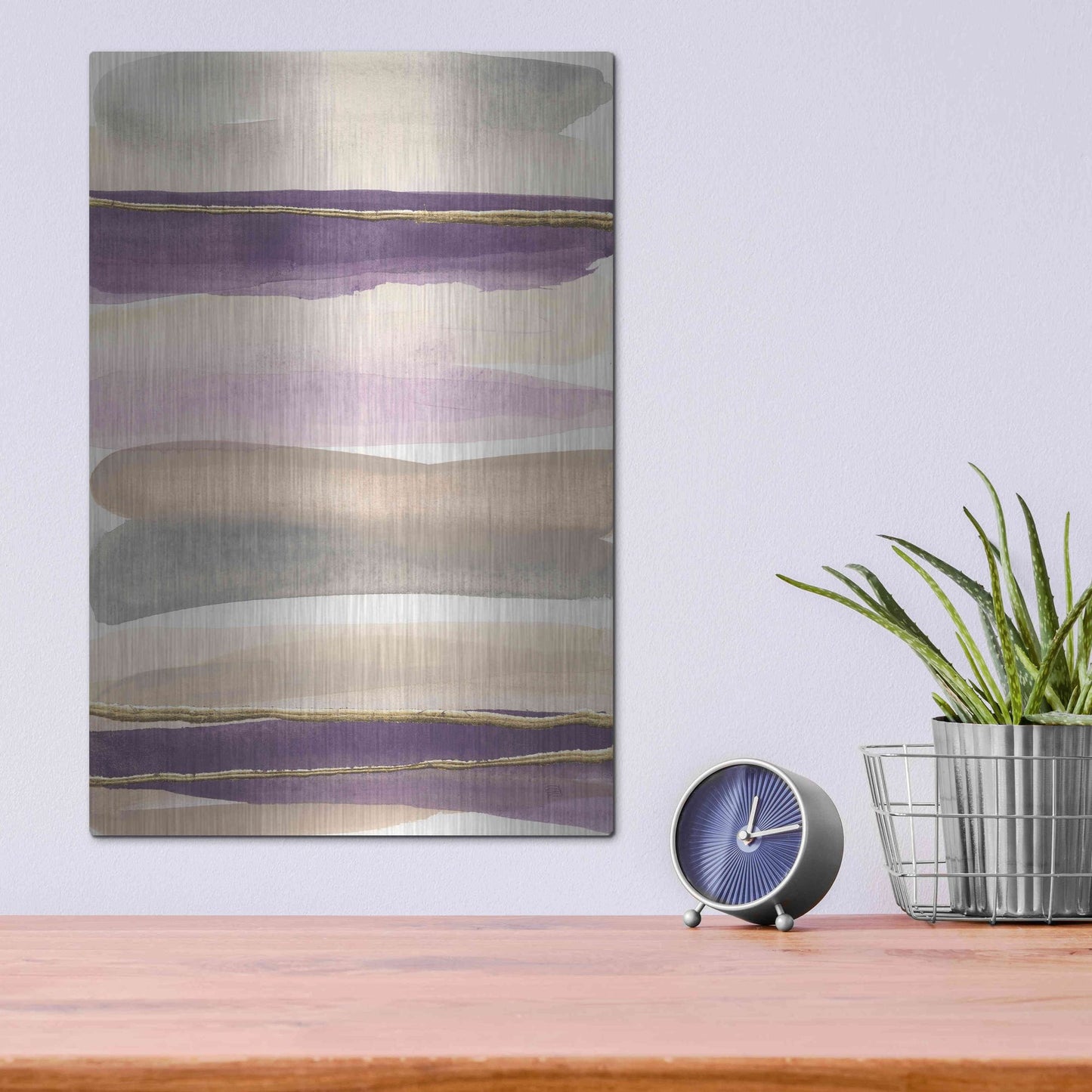 Luxe Metal Art 'Gilded Amethyst I Crop' by Chris Paschke, Metal Wall Art,12x16