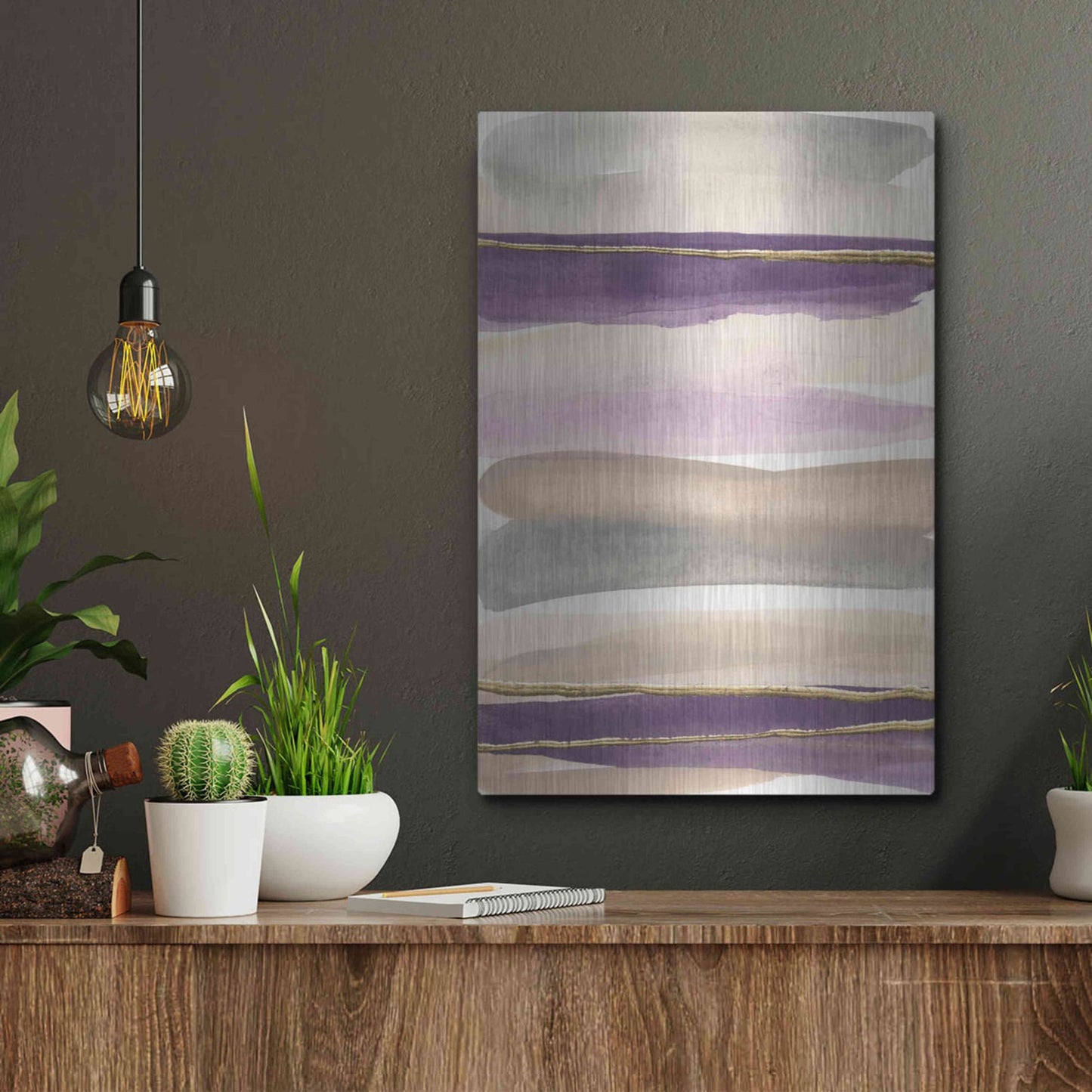 Luxe Metal Art 'Gilded Amethyst I Crop' by Chris Paschke, Metal Wall Art,12x16