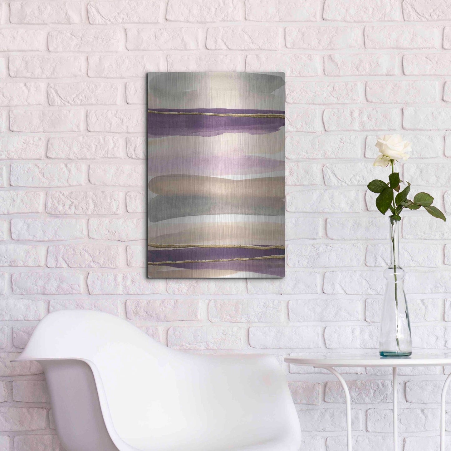 Luxe Metal Art 'Gilded Amethyst I Crop' by Chris Paschke, Metal Wall Art,16x24