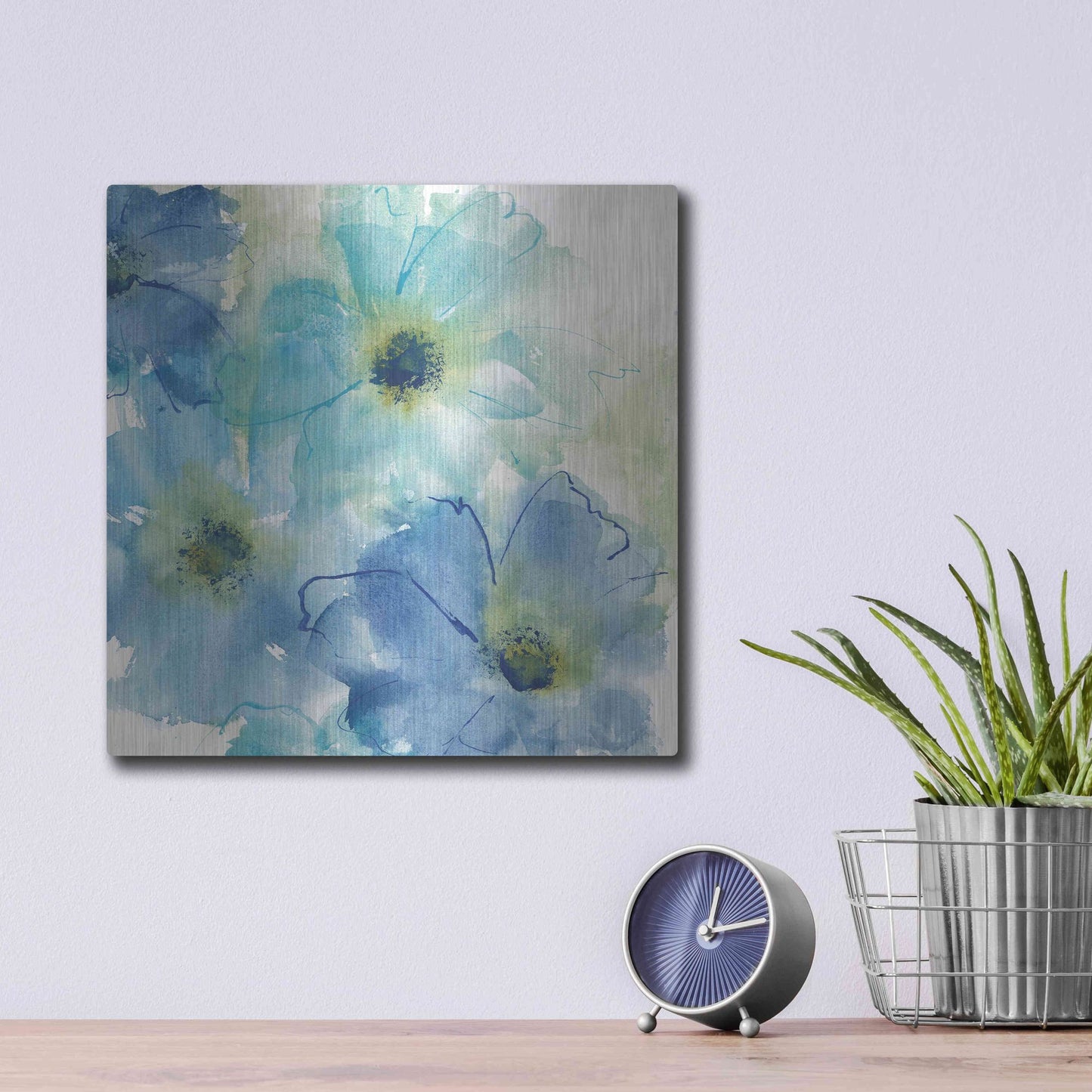 Luxe Metal Art 'Seashell Cosmos II White' by Chris Paschke, Metal Wall Art,12x12