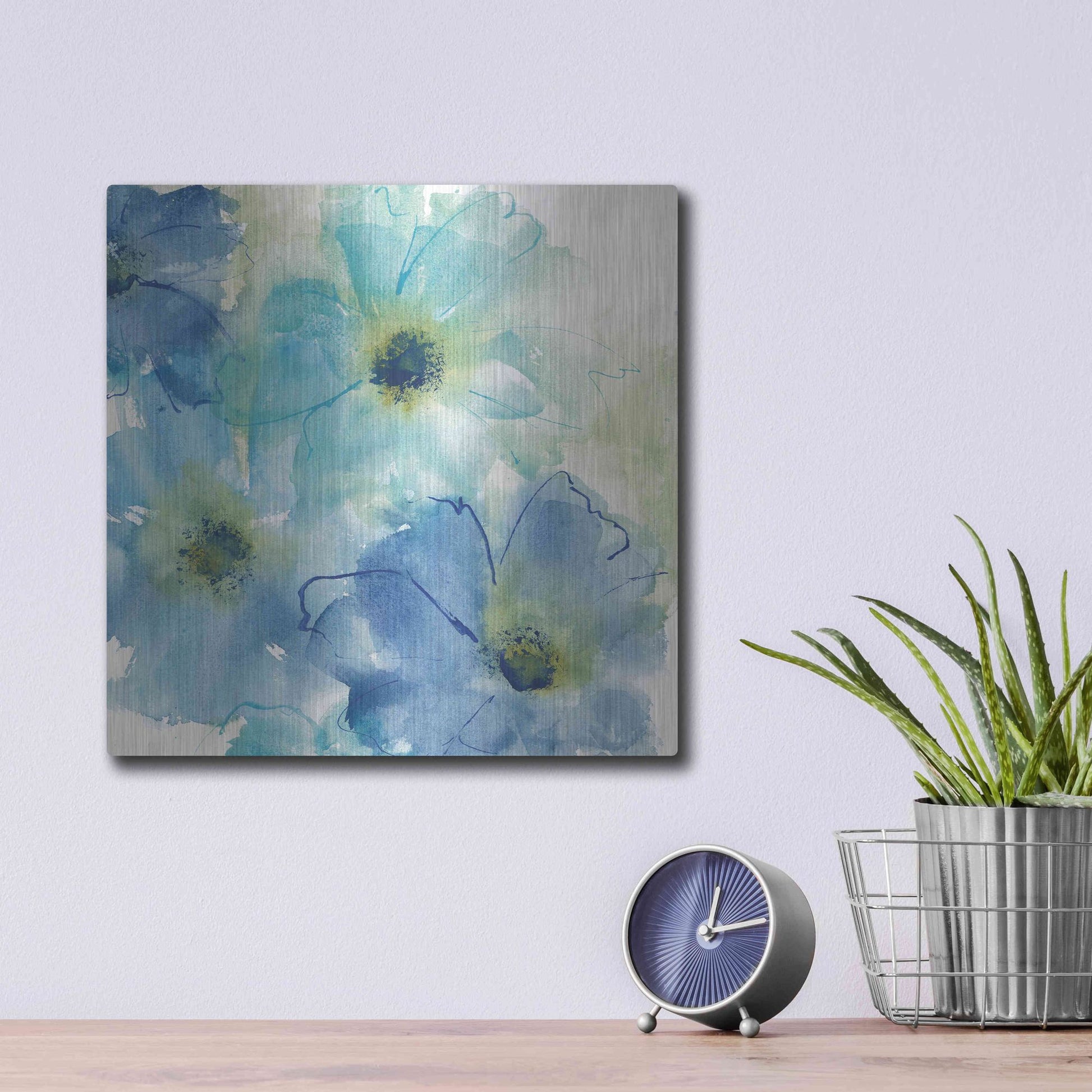 Luxe Metal Art 'Seashell Cosmos II White' by Chris Paschke, Metal Wall Art,12x12