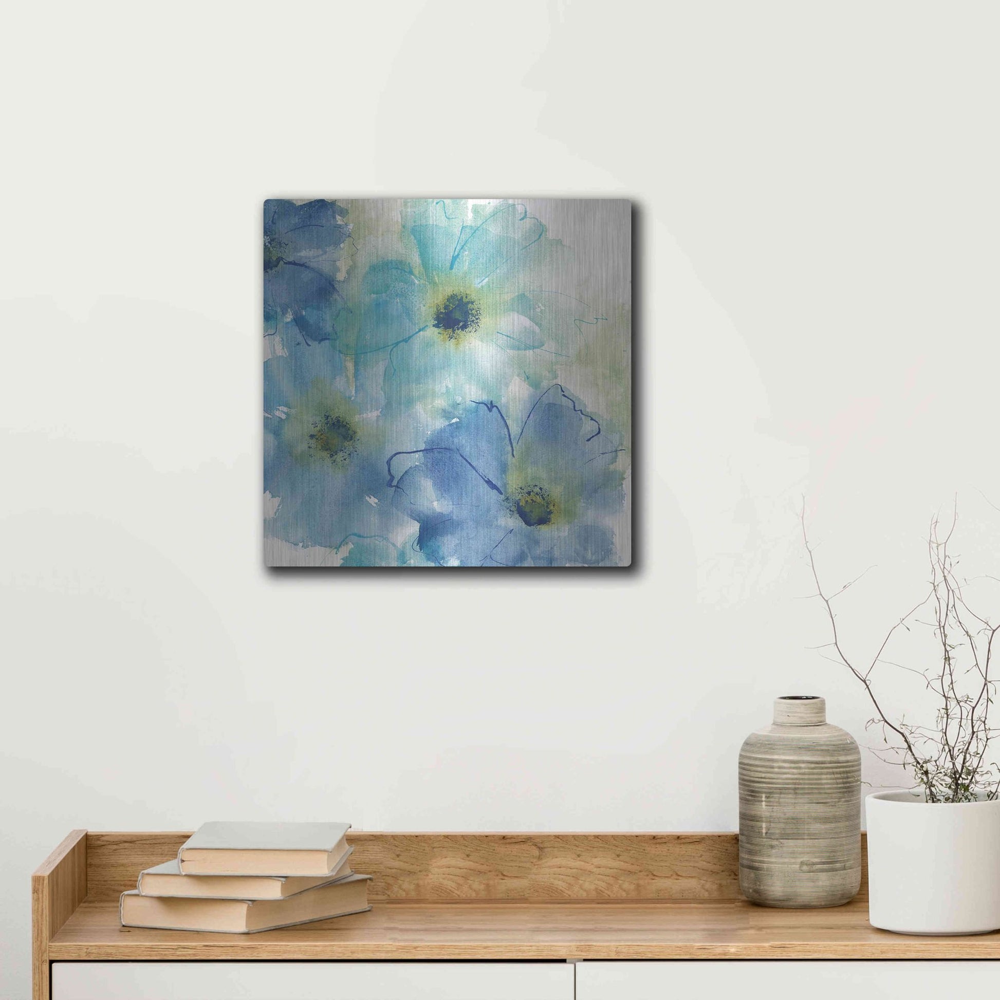 Luxe Metal Art 'Seashell Cosmos II White' by Chris Paschke, Metal Wall Art,12x12