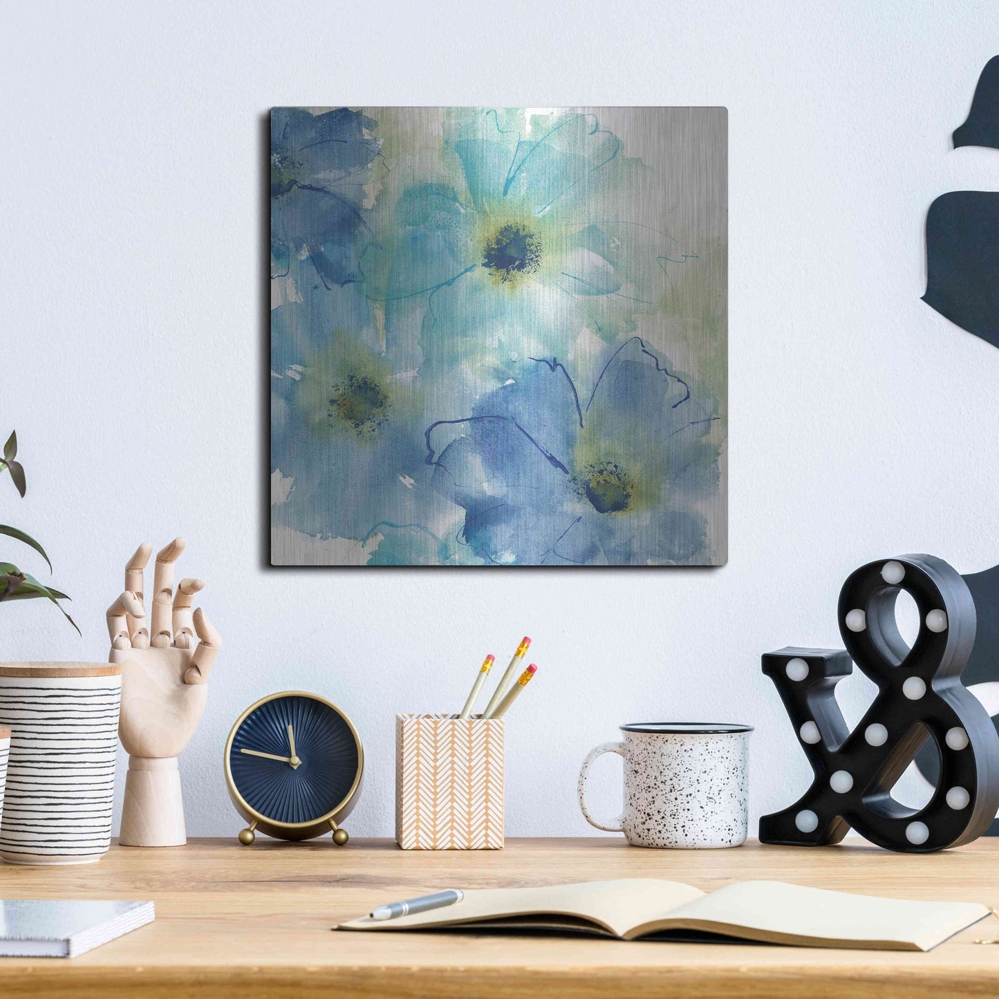 Luxe Metal Art 'Seashell Cosmos II White' by Chris Paschke, Metal Wall Art,12x12