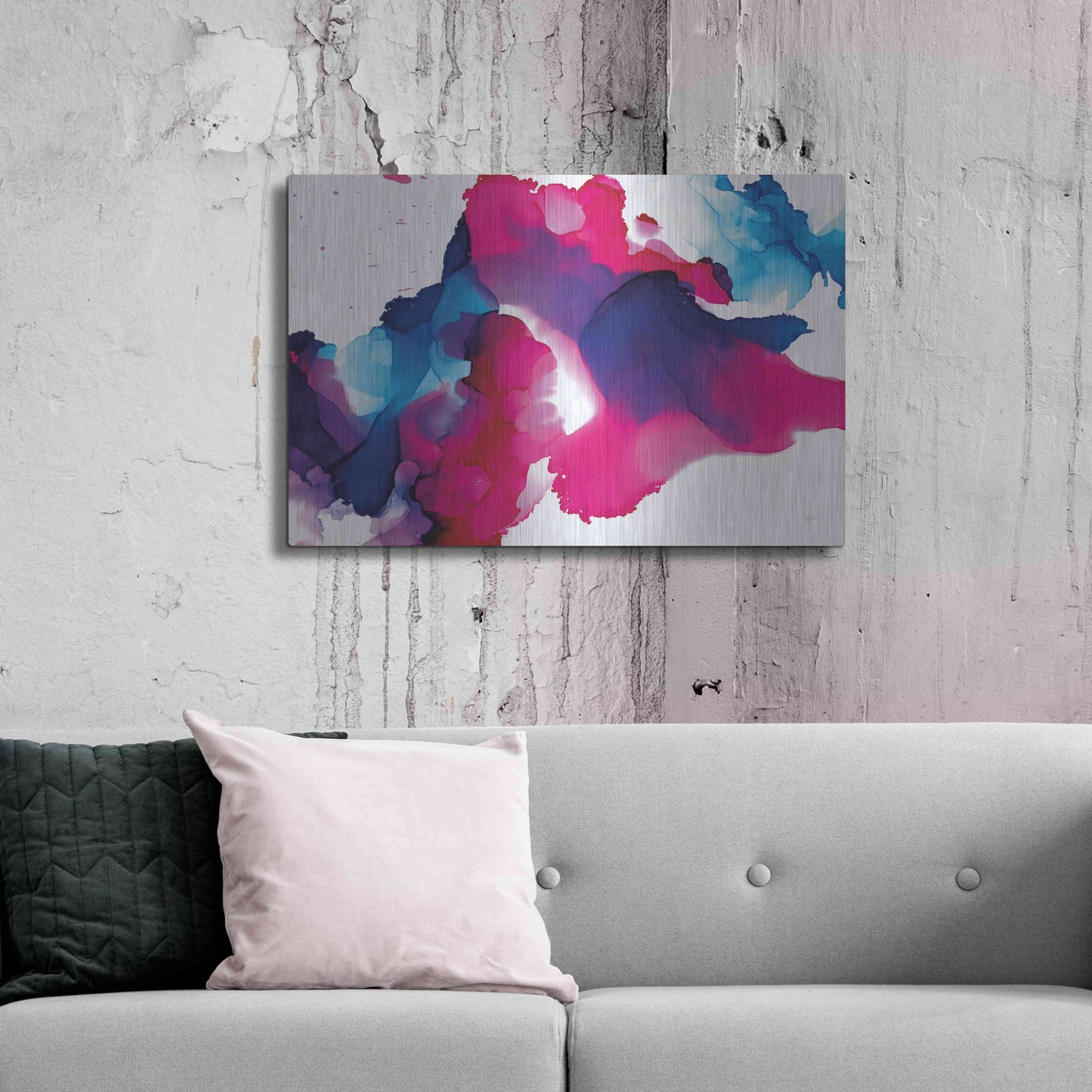 Luxe Metal Art 'Puddles' by Chris Paschke, Metal Wall Art,36x24