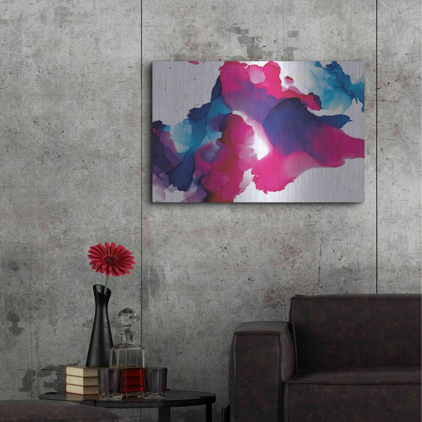 Luxe Metal Art 'Puddles' by Chris Paschke, Metal Wall Art,36x24