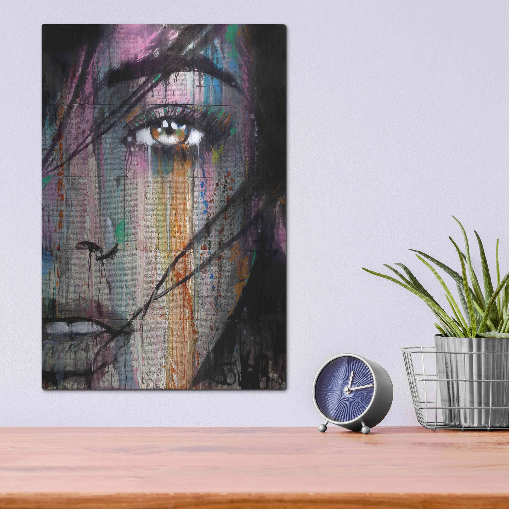 Luxe Metal Art 'Merge' by Loui Jover, Metal Wall Art,12x16
