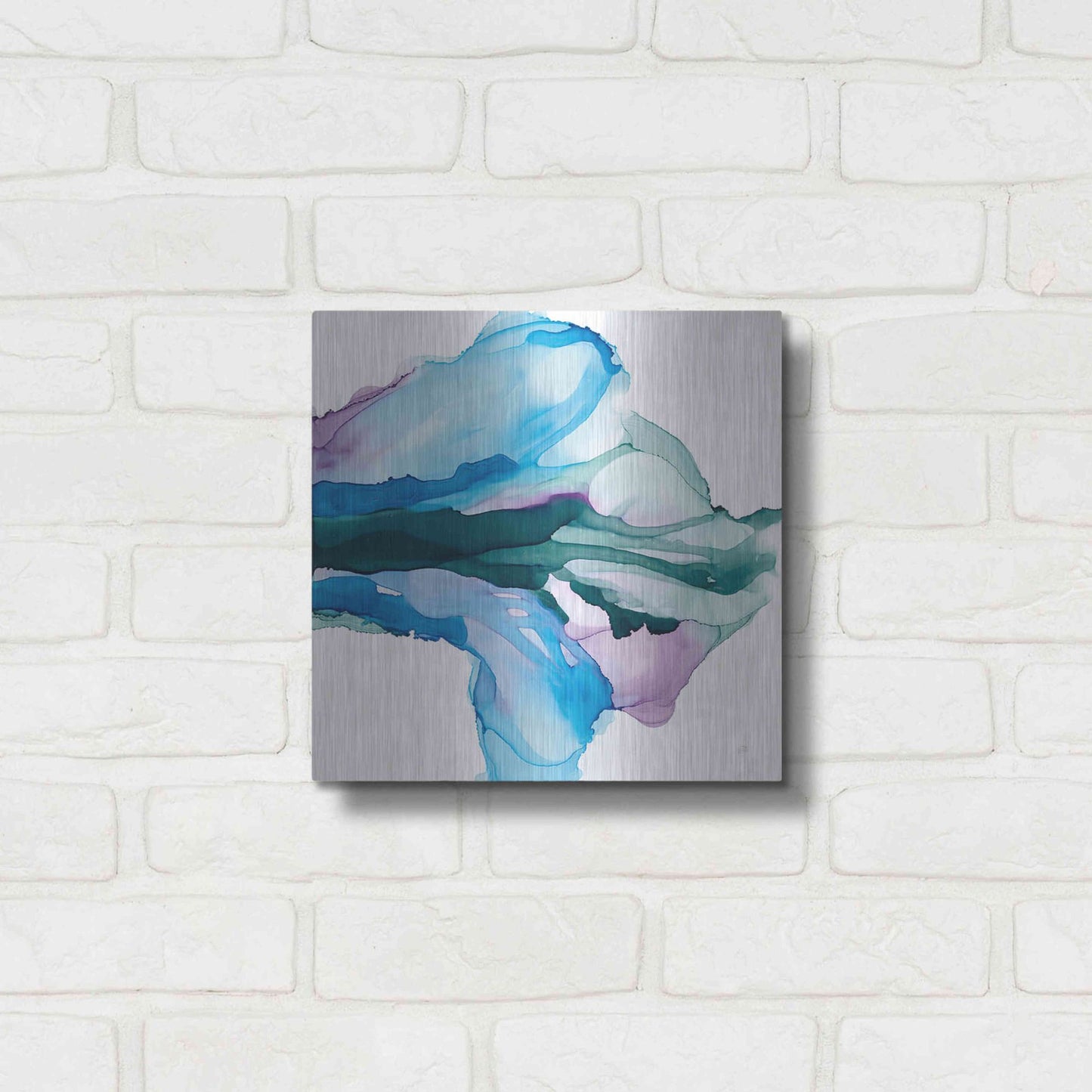 Luxe Metal Art 'Tributary' by Chris Paschke, Metal Wall Art,12x12