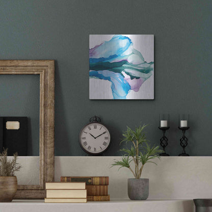 Luxe Metal Art 'Tributary' by Chris Paschke, Metal Wall Art,12x12