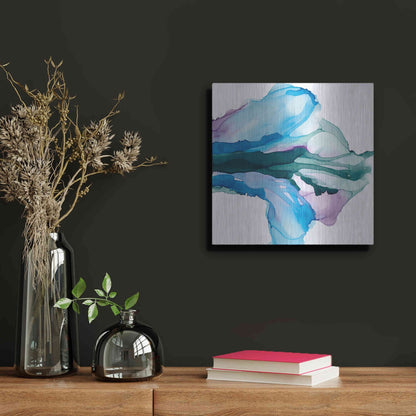 Luxe Metal Art 'Tributary' by Chris Paschke, Metal Wall Art,12x12