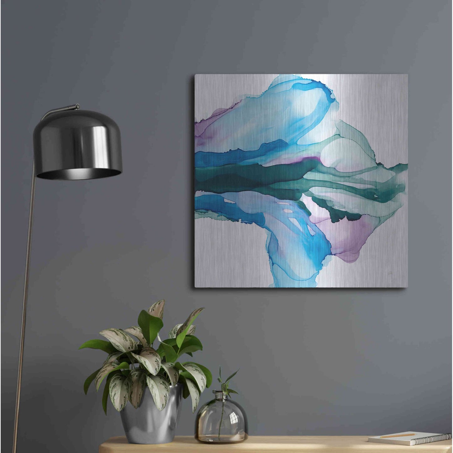 Luxe Metal Art 'Tributary' by Chris Paschke, Metal Wall Art,24x24