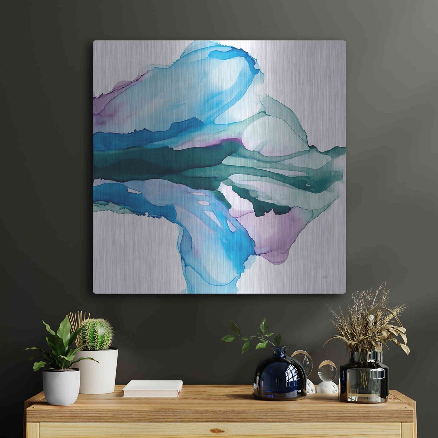 Luxe Metal Art 'Tributary' by Chris Paschke, Metal Wall Art,24x24