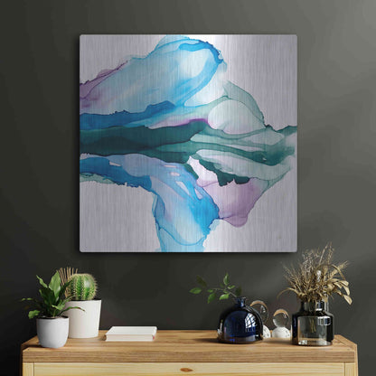 Luxe Metal Art 'Tributary' by Chris Paschke, Metal Wall Art,24x24