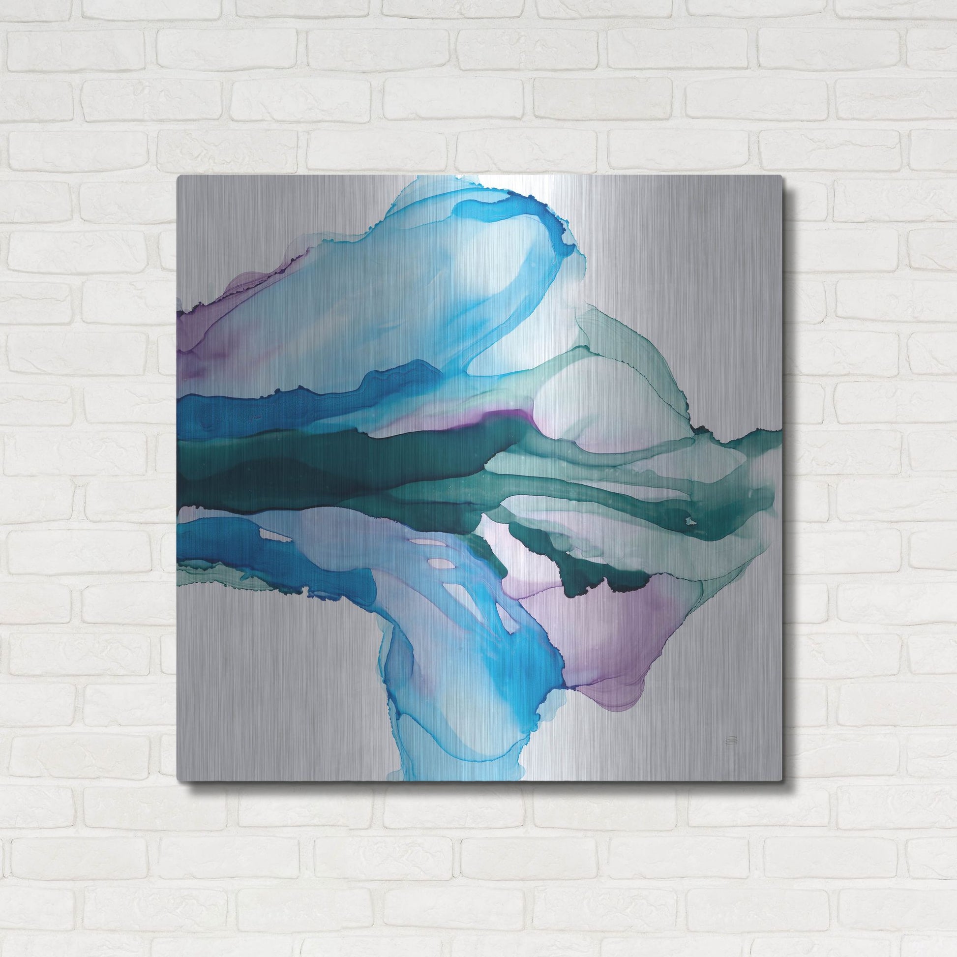 Luxe Metal Art 'Tributary' by Chris Paschke, Metal Wall Art,36x36