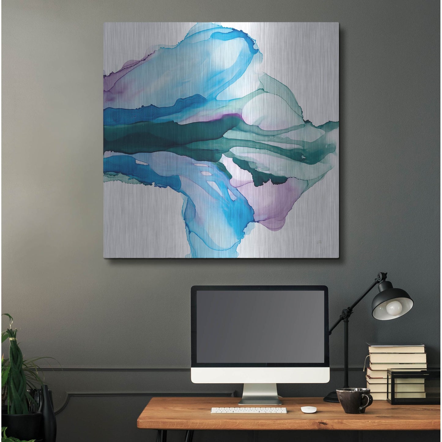 Luxe Metal Art 'Tributary' by Chris Paschke, Metal Wall Art,36x36