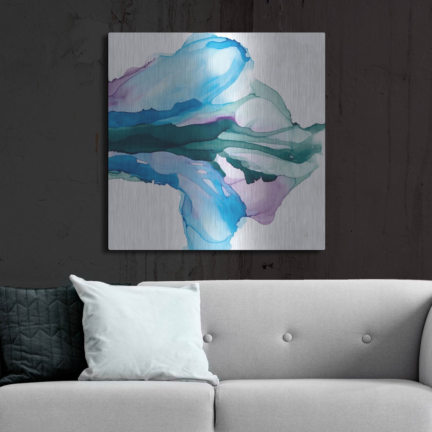 Luxe Metal Art 'Tributary' by Chris Paschke, Metal Wall Art,36x36