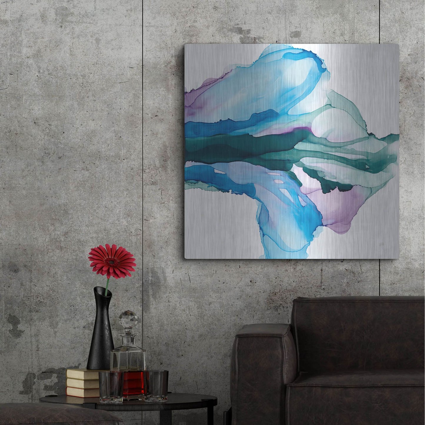 Luxe Metal Art 'Tributary' by Chris Paschke, Metal Wall Art,36x36