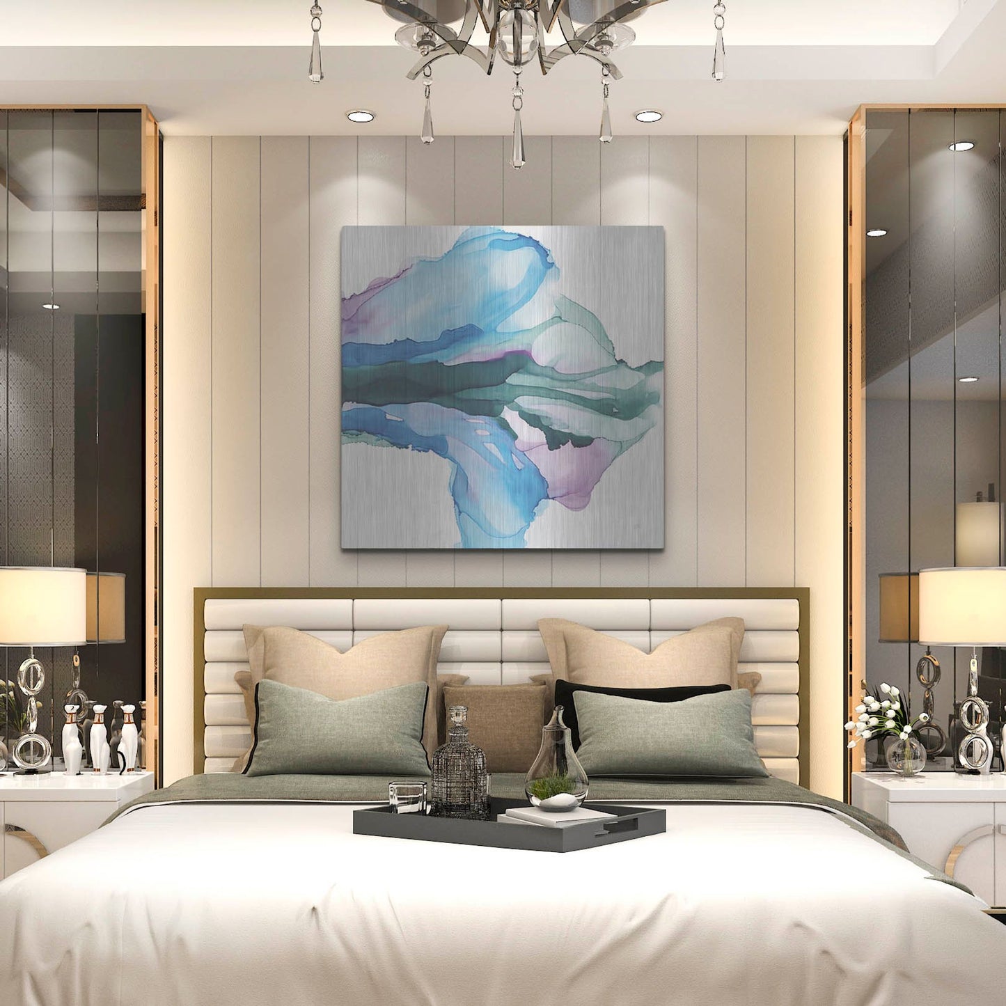 Luxe Metal Art 'Tributary' by Chris Paschke, Metal Wall Art,36x36