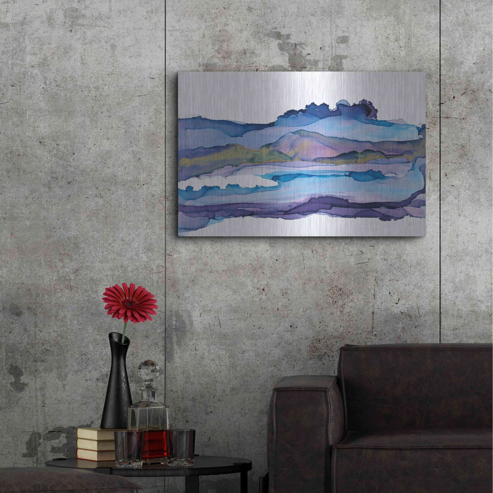 Luxe Metal Art 'Coastal Ink II' by Chris Paschke, Metal Wall Art,36x24