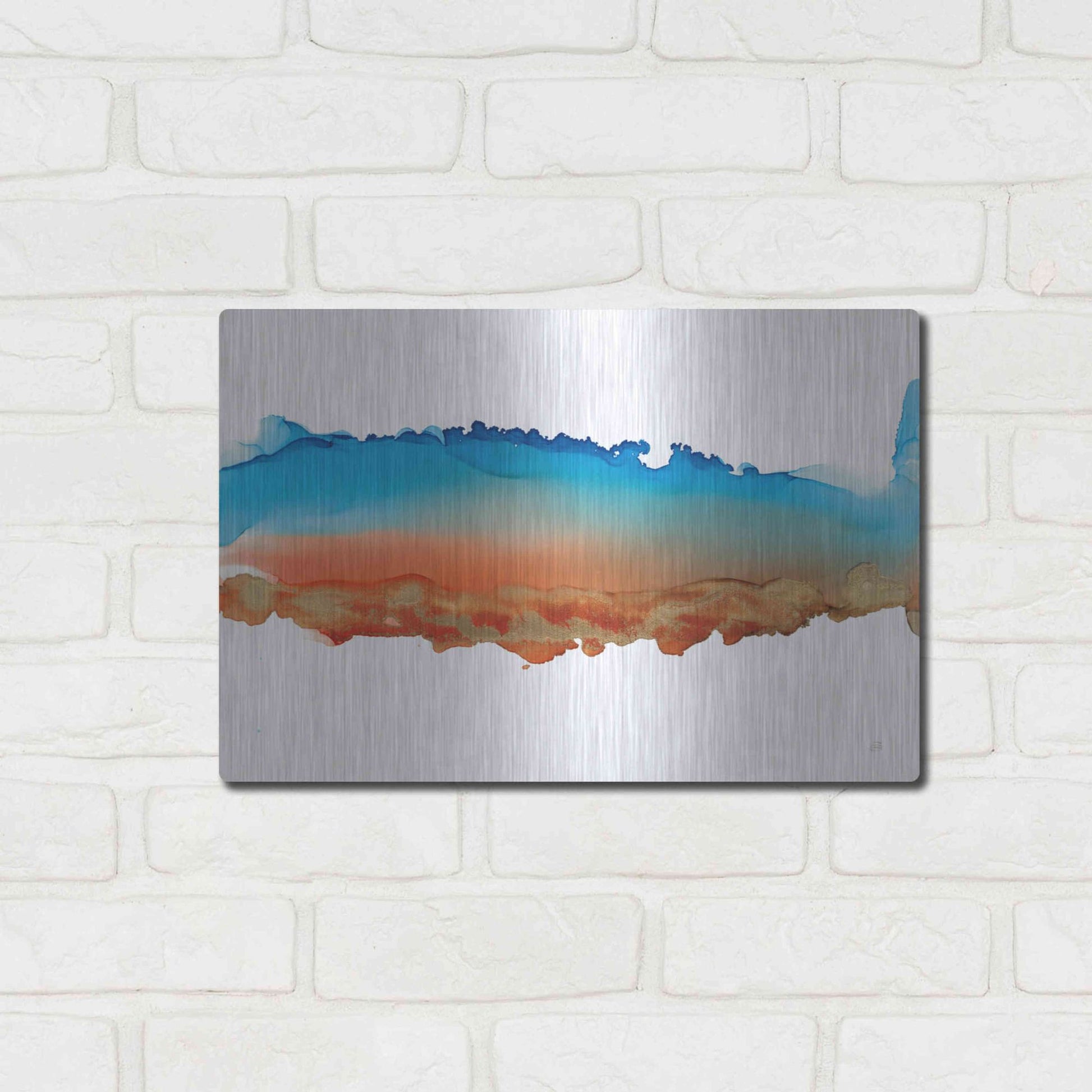 Luxe Metal Art 'Coastal Ink VII' by Chris Paschke, Metal Wall Art,16x12