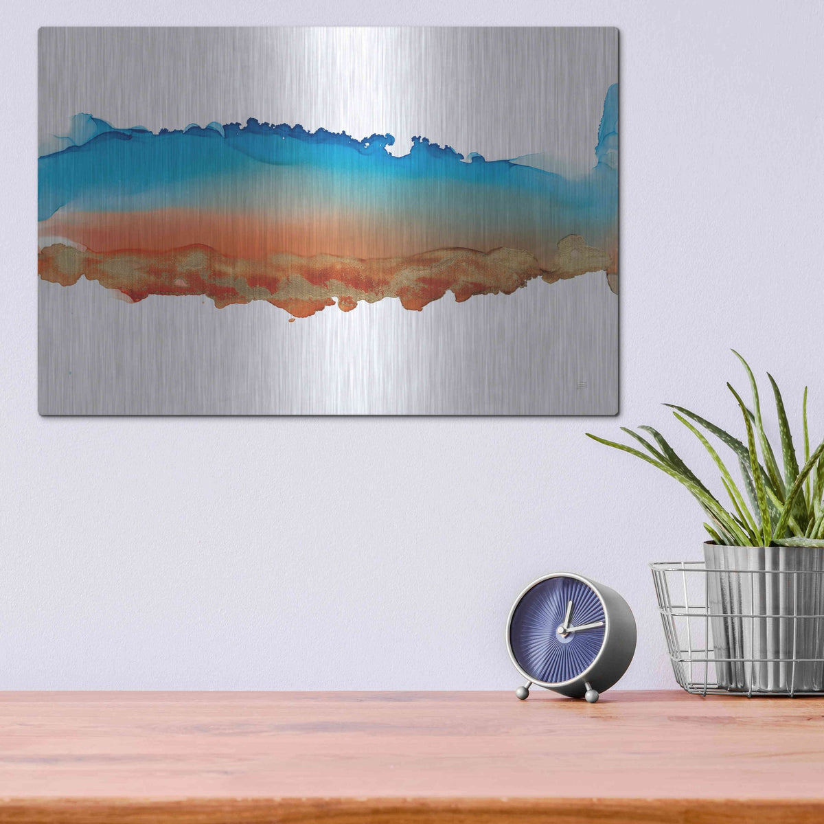 Luxe Metal Art 'Coastal Ink VII' by Chris Paschke, Metal Wall Art,16x12