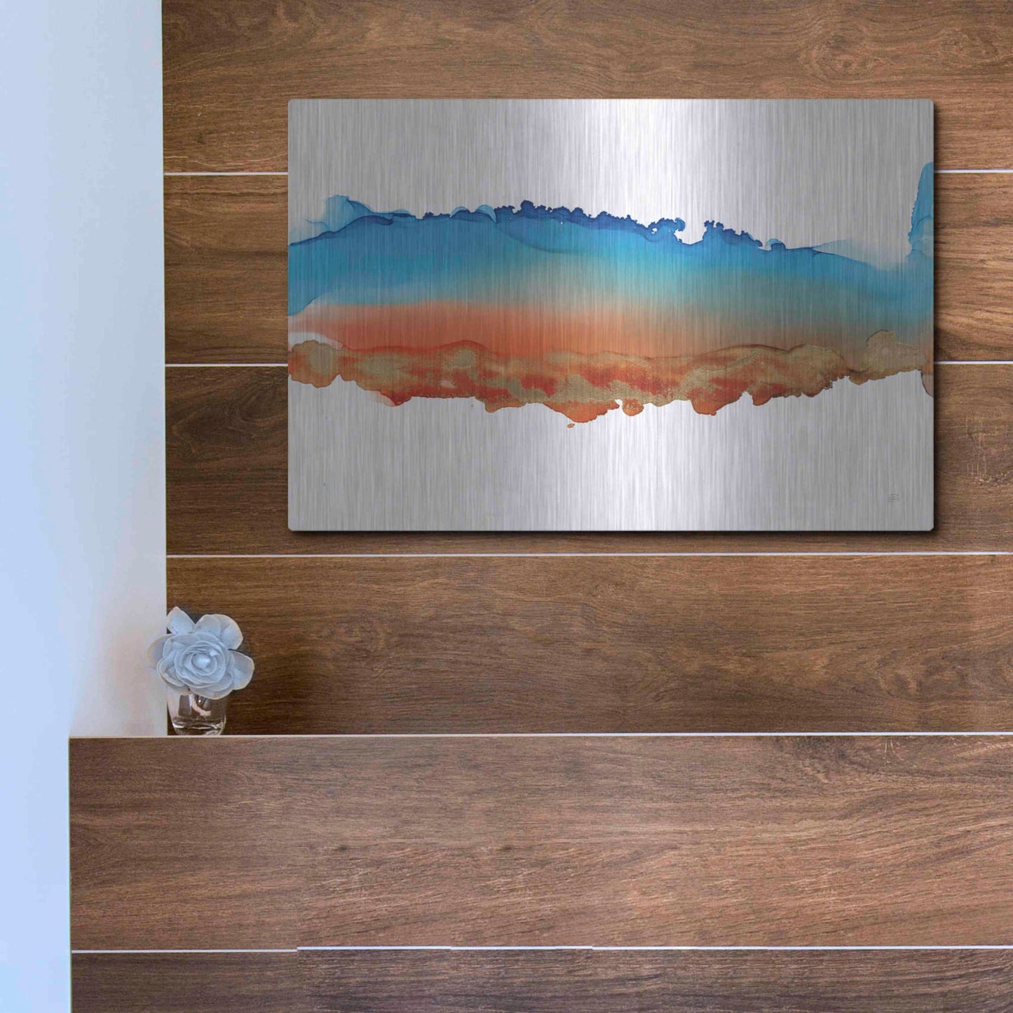 Luxe Metal Art 'Coastal Ink VII' by Chris Paschke, Metal Wall Art,16x12
