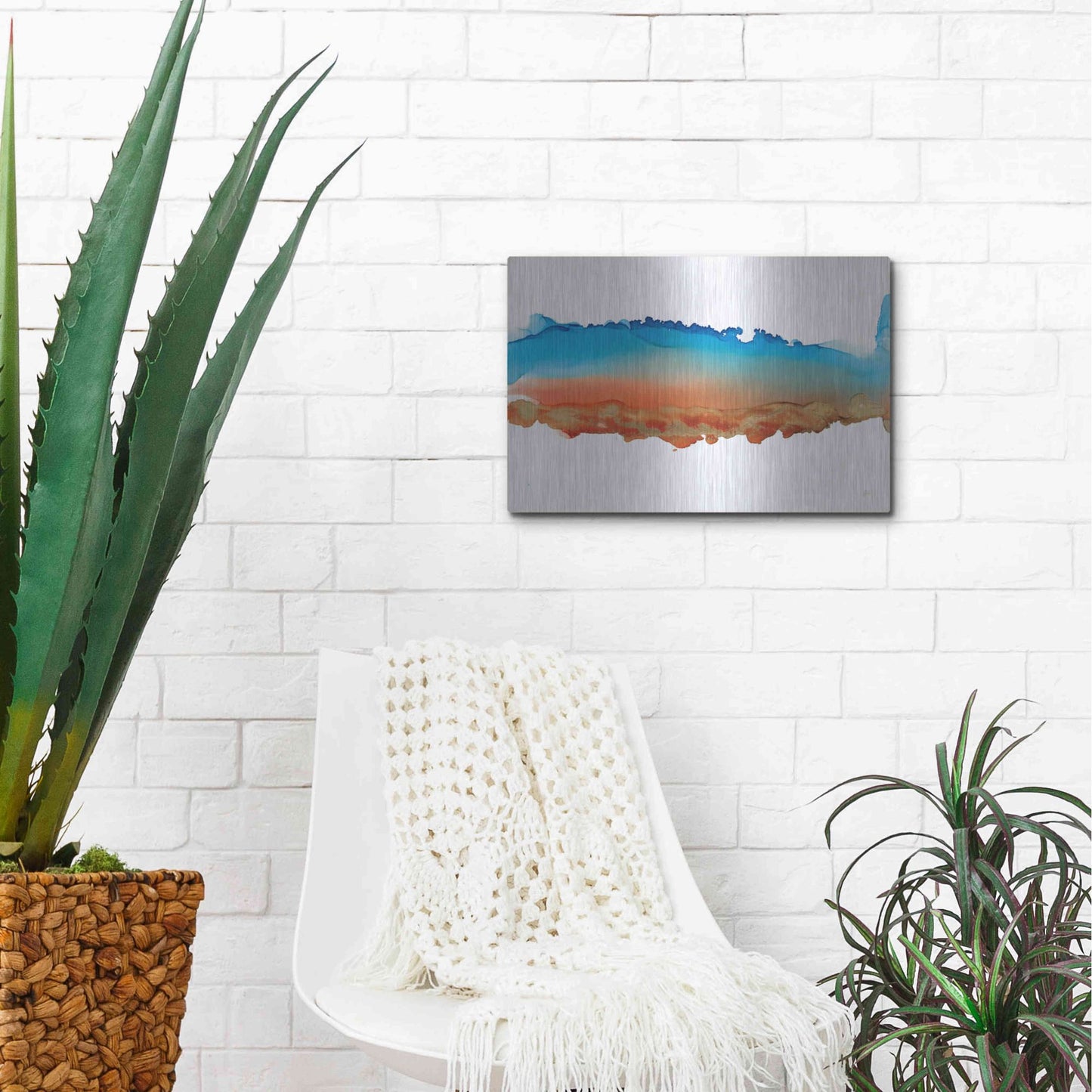 Luxe Metal Art 'Coastal Ink VII' by Chris Paschke, Metal Wall Art,16x12