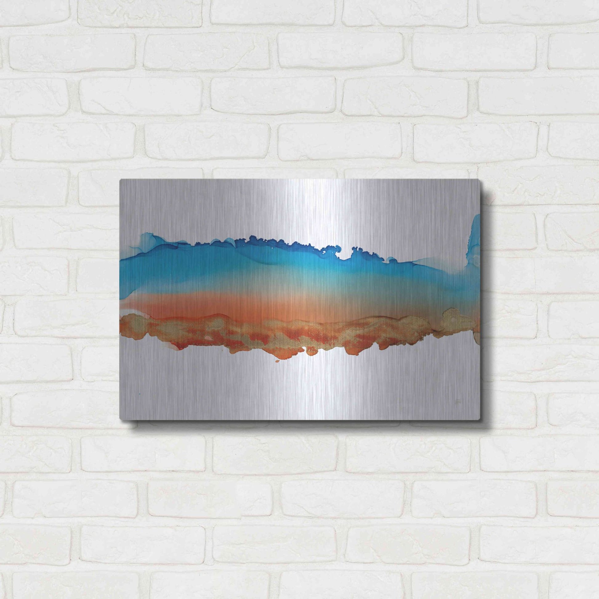 Luxe Metal Art 'Coastal Ink VII' by Chris Paschke, Metal Wall Art,24x16