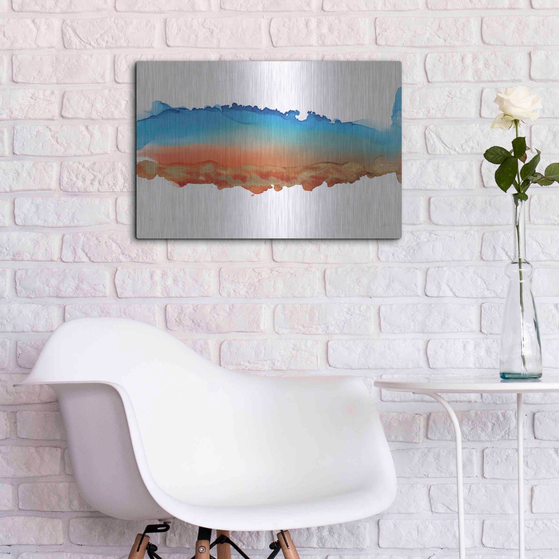 Luxe Metal Art 'Coastal Ink VII' by Chris Paschke, Metal Wall Art,24x16