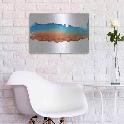 Luxe Metal Art 'Coastal Ink VII' by Chris Paschke, Metal Wall Art,24x16